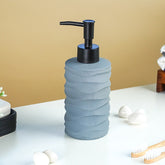 Matte Gray Ripple Ceramic Soap Dispenser
